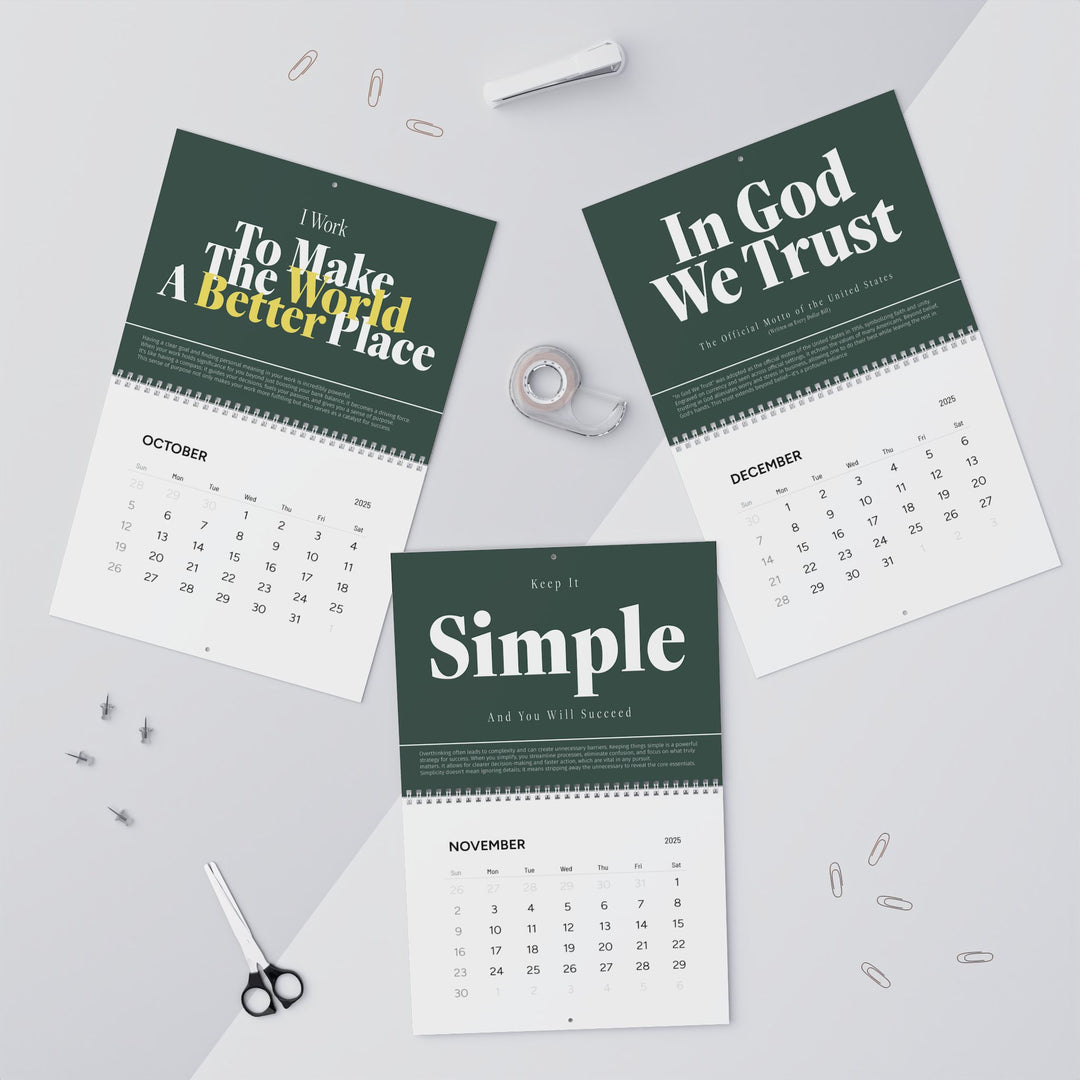 MOTIVATIONAL CALENDAR green