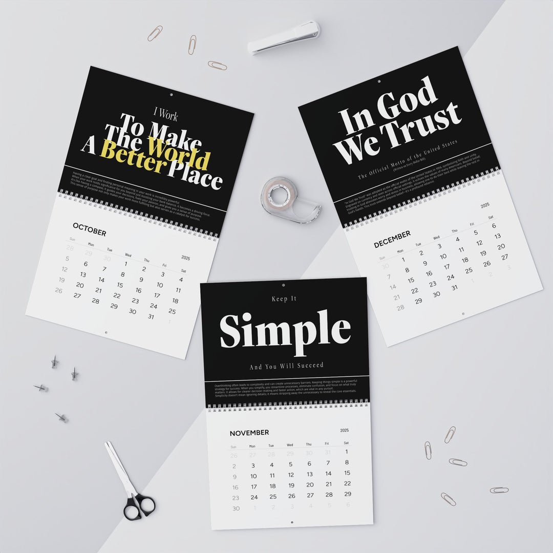 MOTIVATIONAL CALENDAR black